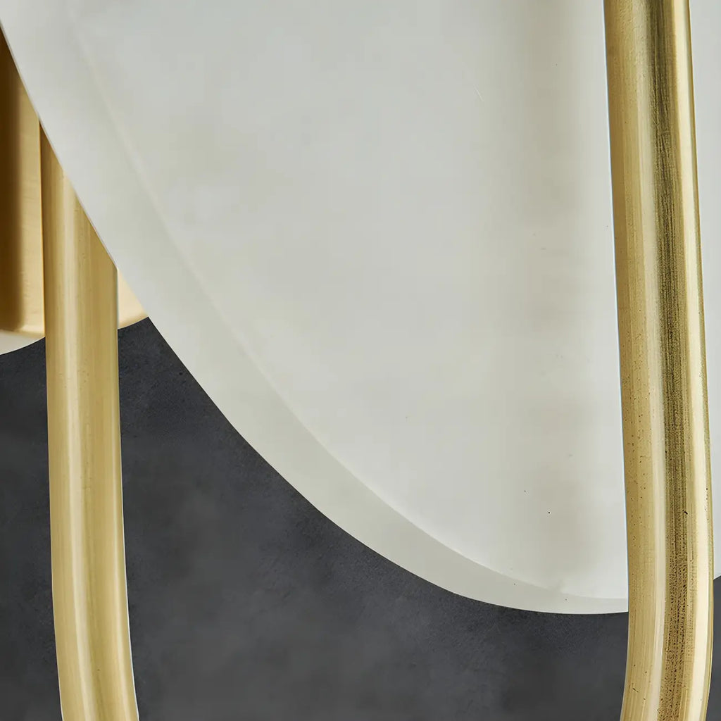 Applique murale LED ronde moderne en pierre blanche pour chambre