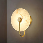 Applique murale LED ronde moderne en pierre blanche pour chambre
