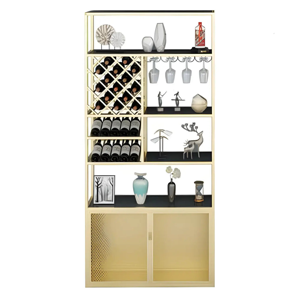 Étagère à vin autoportante et multifonctionnelle pour salon