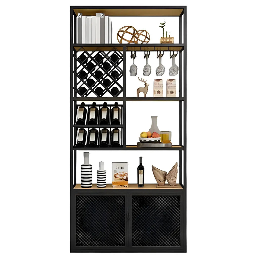 Étagère à vin autoportante et multifonctionnelle pour salon