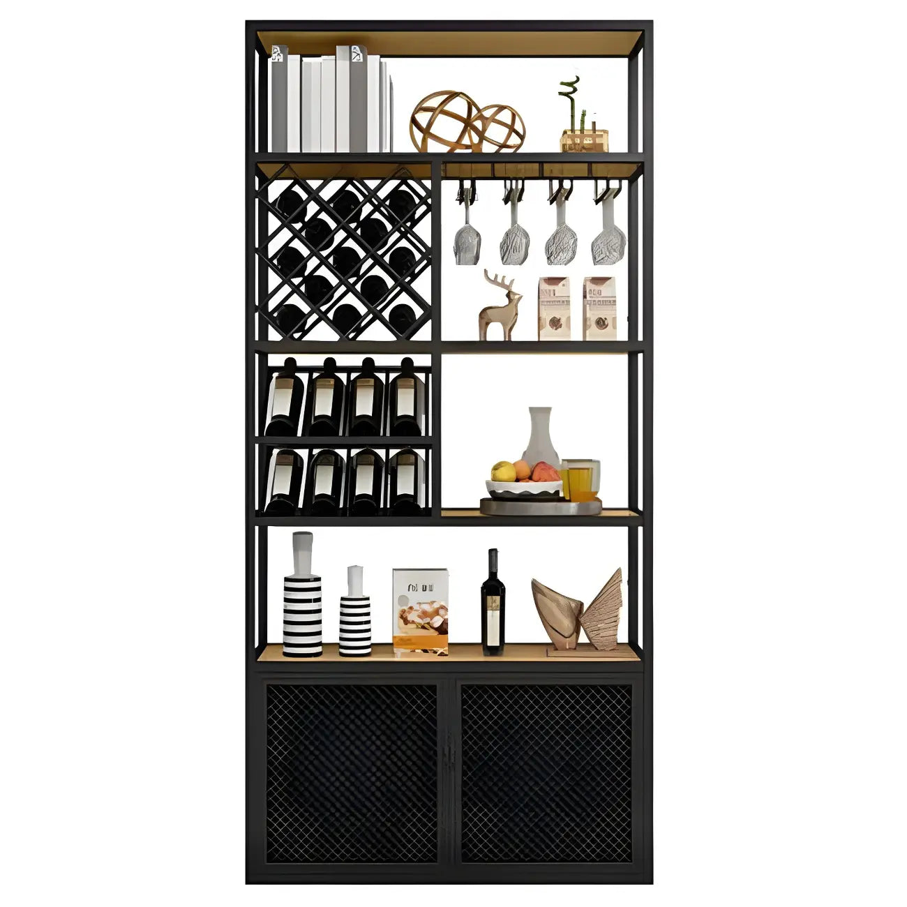 Étagère à vin autoportante et multifonctionnelle pour salon