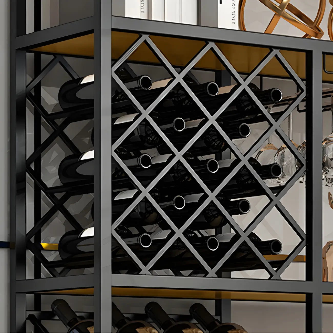Étagère à vin autoportante et multifonctionnelle pour salon
