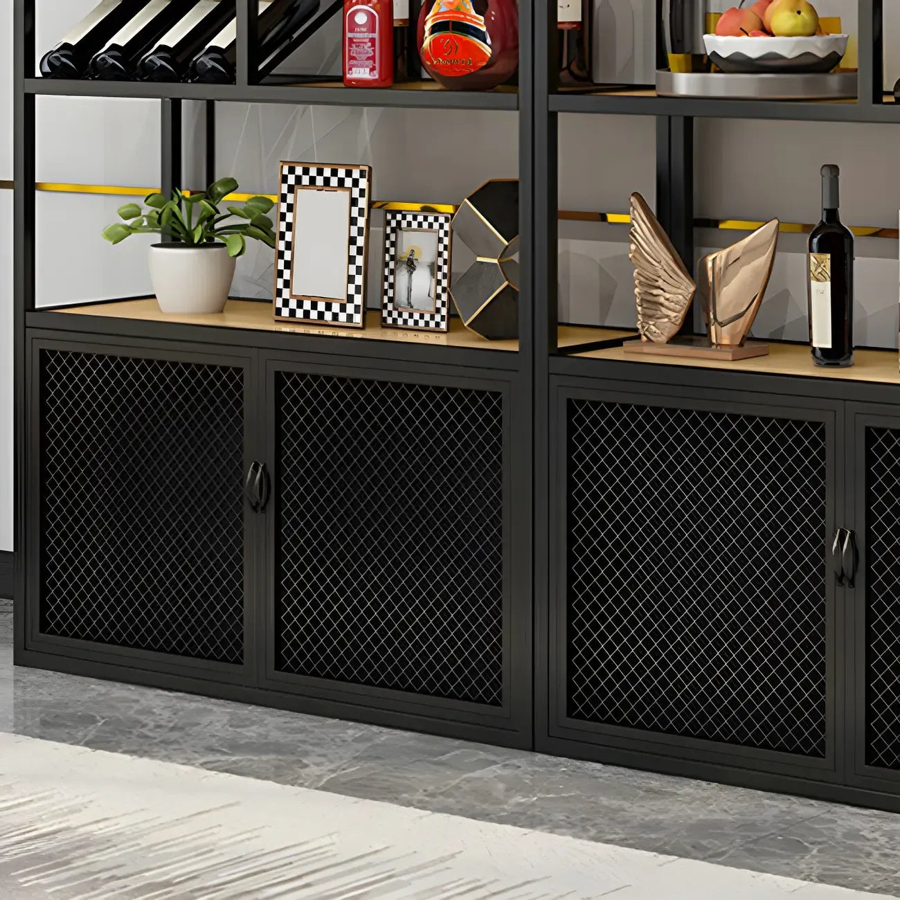 Étagère à vin autoportante et multifonctionnelle pour salon