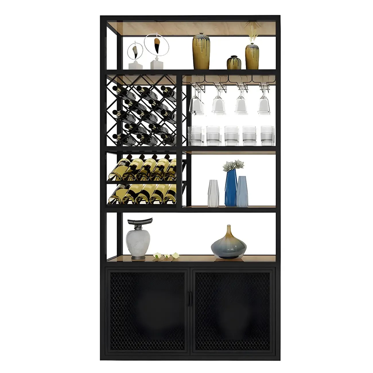 Étagère à vin autoportante et multifonctionnelle pour salon