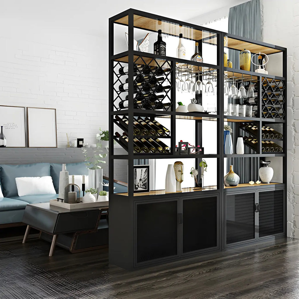 Étagère à vin autoportante et multifonctionnelle pour salon