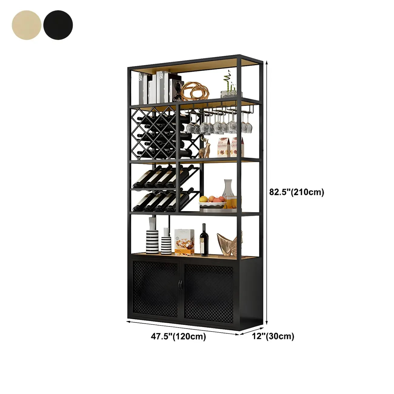 Étagère à vin autoportante et multifonctionnelle pour salon