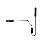 Applique murale moderne en métal noir à 2 lumières avec bras articulé