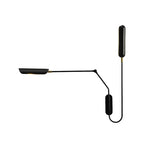 Applique murale moderne en métal noir à 2 lumières avec bras articulé