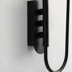 Applique murale moderne en métal noir à 2 lumières avec bras articulé