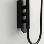 Applique murale moderne en métal noir à 2 lumières avec bras articulé