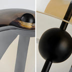 Lampe de table moderne en verre noir pour chambre à coucher