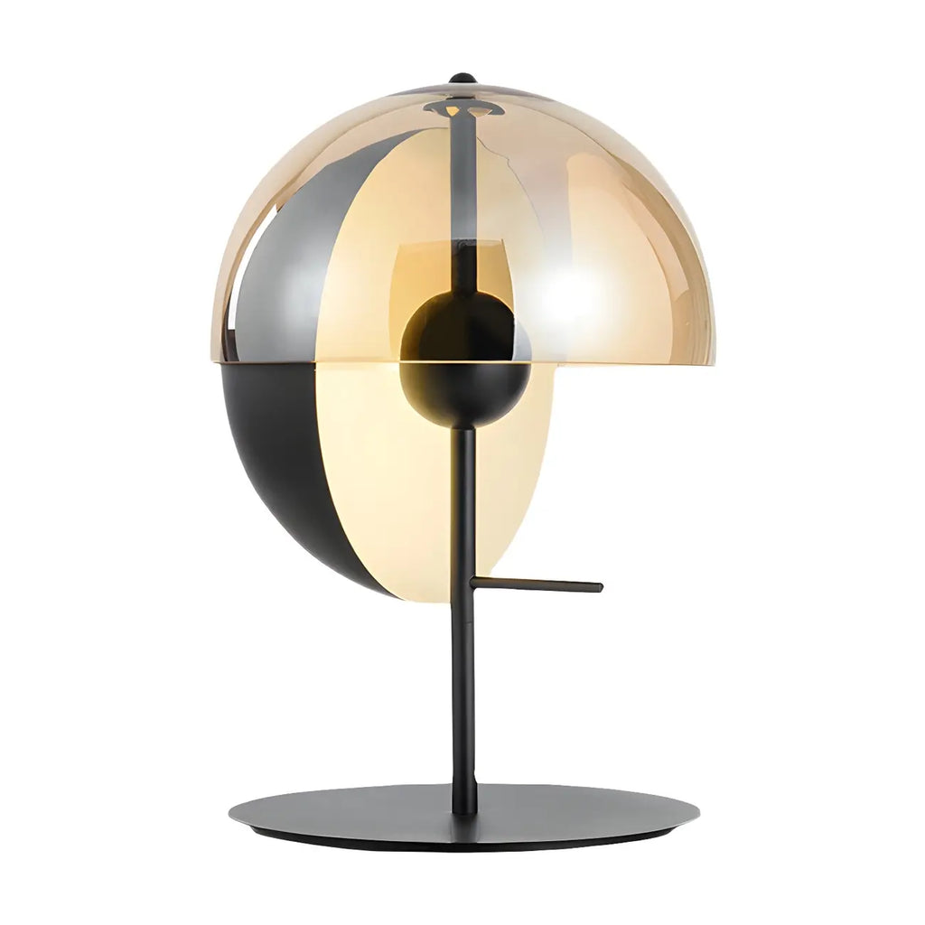 Lampe de table moderne en verre noir pour chambre à coucher