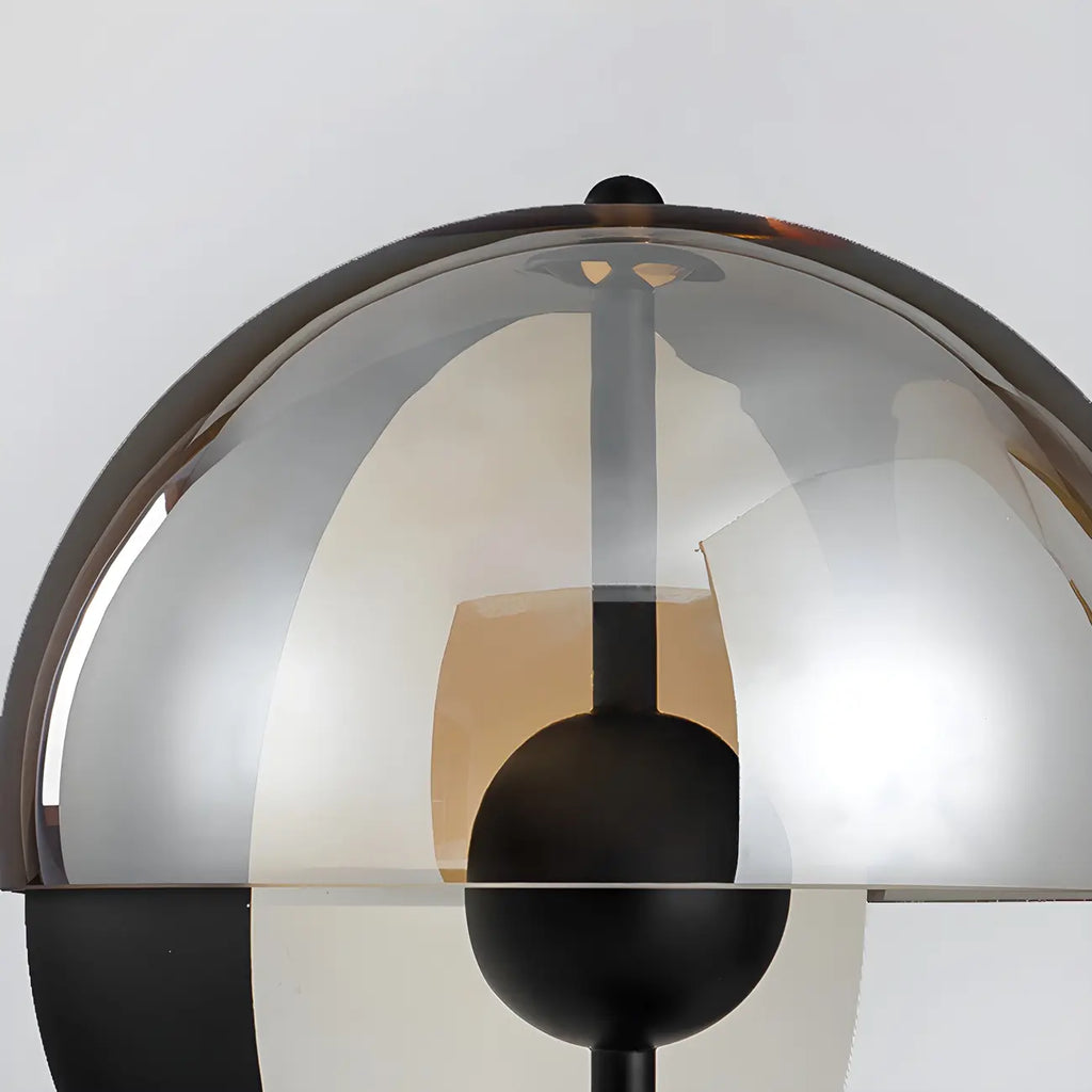 Lampe de table moderne en verre noir pour chambre à coucher