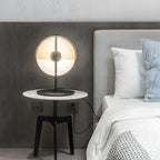 Lampe de table moderne en verre noir pour chambre à coucher
