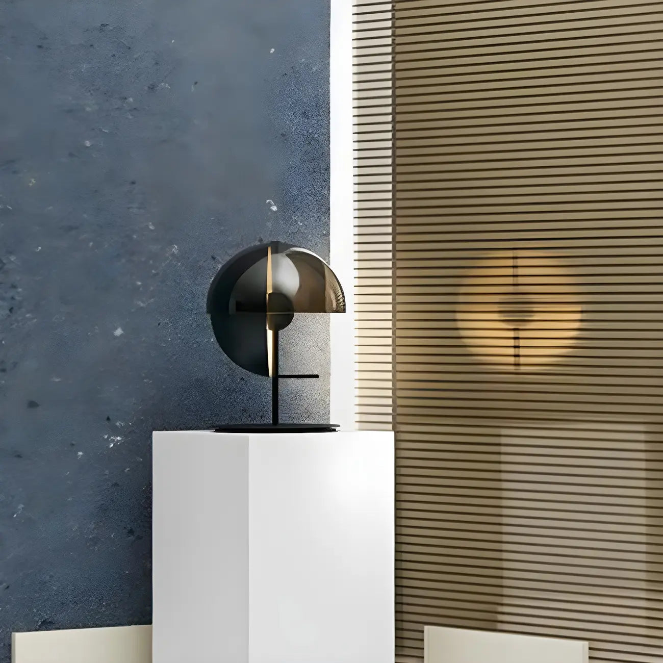 Lampe de table moderne en verre noir pour chambre à coucher
