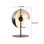 Lampe de table moderne en verre noir pour chambre à coucher