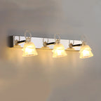 Applique da Bagno a 3 Luci Moderna Argento Vetro