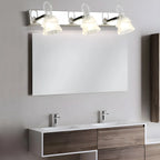 Applique da Bagno a 3 Luci Moderna Argento Vetro