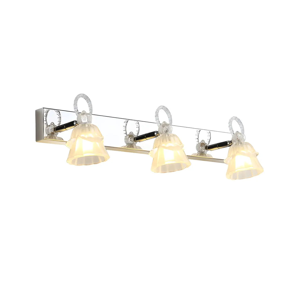 Applique da Bagno a 3 Luci Moderna Argento Vetro