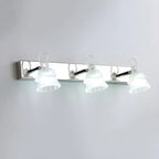 Applique da Bagno a 3 Luci Moderna Argento Vetro