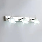 Applique da Bagno a 3 Luci Moderna Argento Vetro