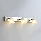 Applique da Bagno a 3 Luci Moderna Argento Vetro