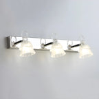 Applique da Bagno a 3 Luci Moderna Argento Vetro