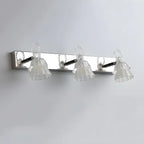 Applique da Bagno a 3 Luci Moderna Argento Vetro