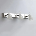 Applique da Bagno a 3 Luci Moderna Argento Vetro