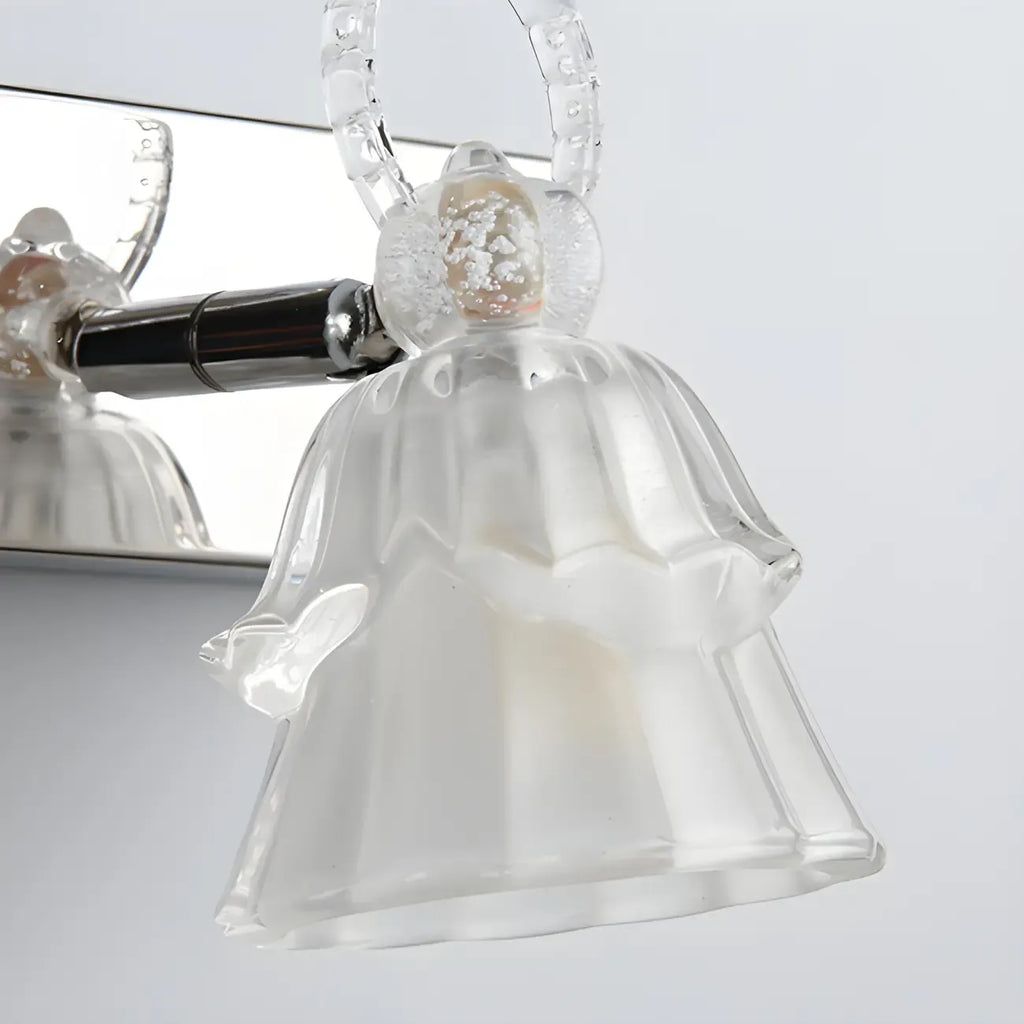 Applique da Bagno a 3 Luci Moderna Argento Vetro