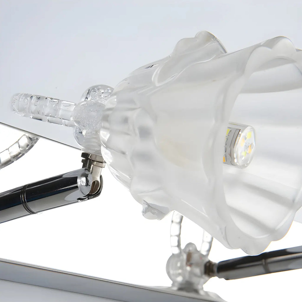 Applique da Bagno a 3 Luci Moderna Argento Vetro