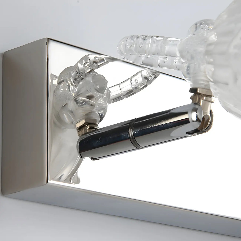 Applique da Bagno a 3 Luci Moderna Argento Vetro