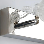 Applique da Bagno a 3 Luci Moderna Argento Vetro
