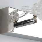 Applique da Bagno a 3 Luci Moderna Argento Vetro