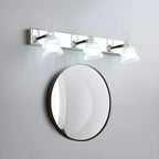 Applique da Bagno a 3 Luci Moderna Argento Vetro