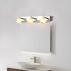 Applique da Bagno a 3 Luci Moderna Argento Vetro