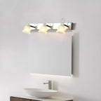 Applique da Bagno a 3 Luci Moderna Argento Vetro