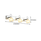 Applique da Bagno a 3 Luci Moderna Argento Vetro