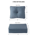 Ensemble de 2 coussins d'extérieur Sunbrella Premium pour siège profond