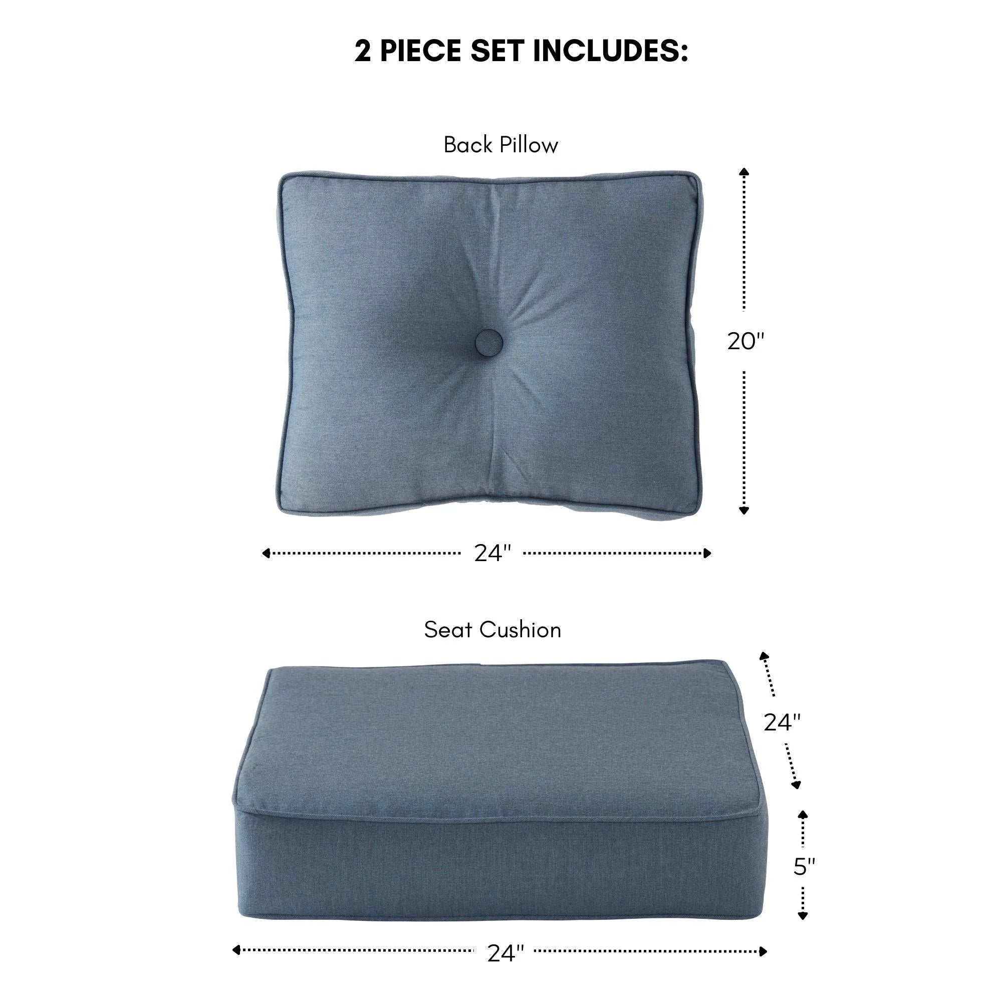 Ensemble de 2 coussins d'extérieur Sunbrella Premium pour siège profond