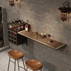 Comptoir de bar mural industriel avec casier à vin