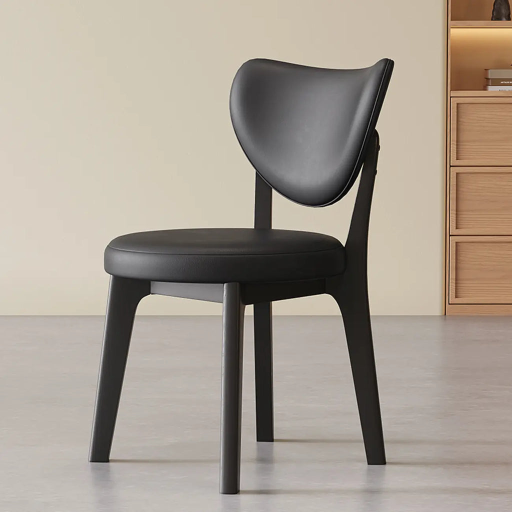 Chaise de salle à manger moderne sans accoudoirs à oreilles en similicuir