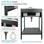 24-in W x 22-in D x 35-in H Stainless Steel Laundry Sink and Wash Stand