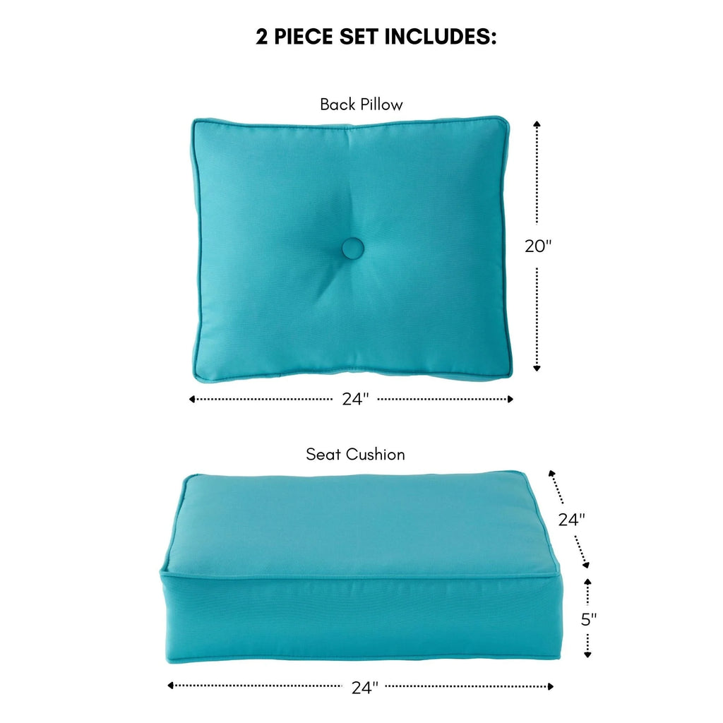 Ensemble de 2 coussins d'extérieur Sunbrella Premium pour siège profond
