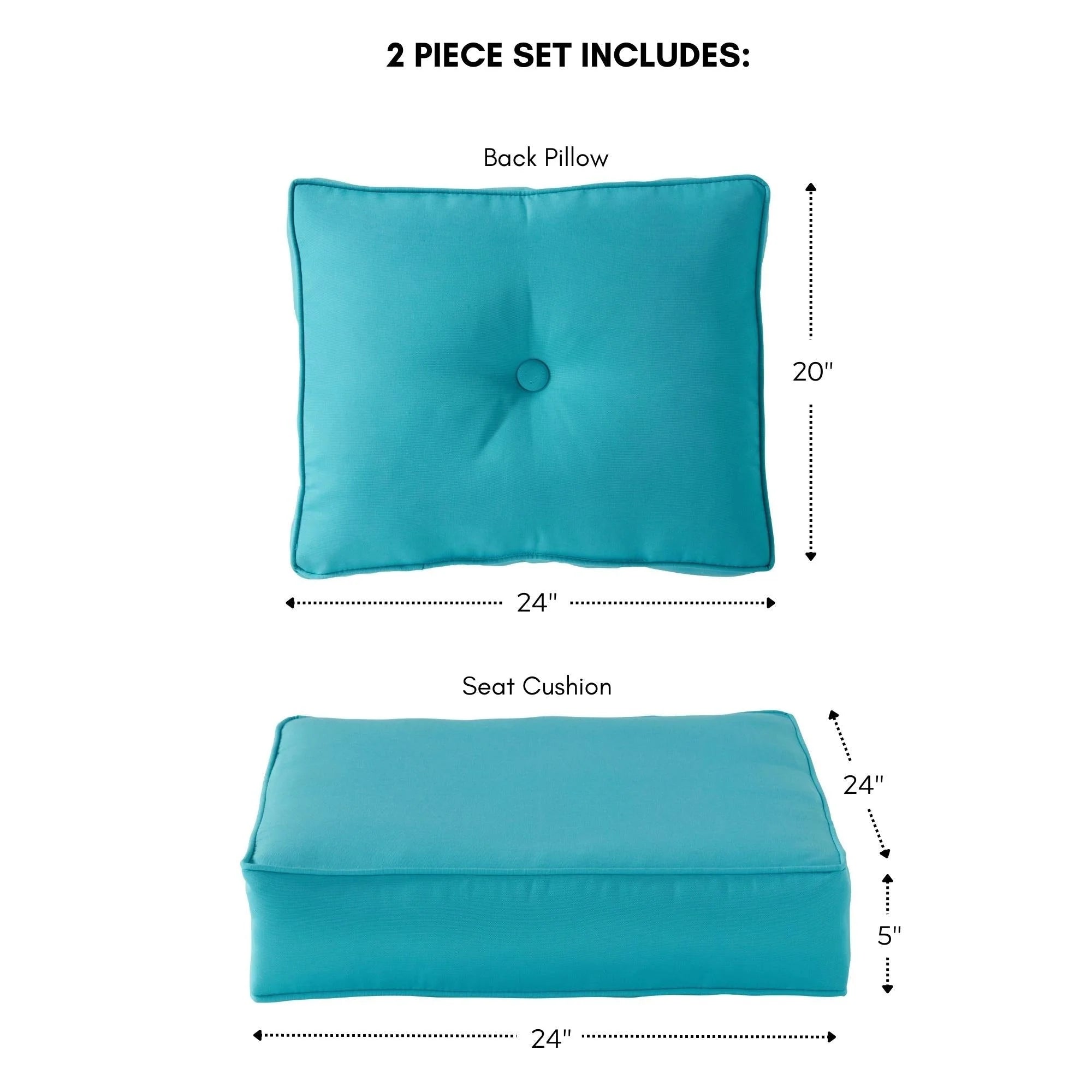 Ensemble de 2 coussins d'extérieur Sunbrella Premium pour siège profond