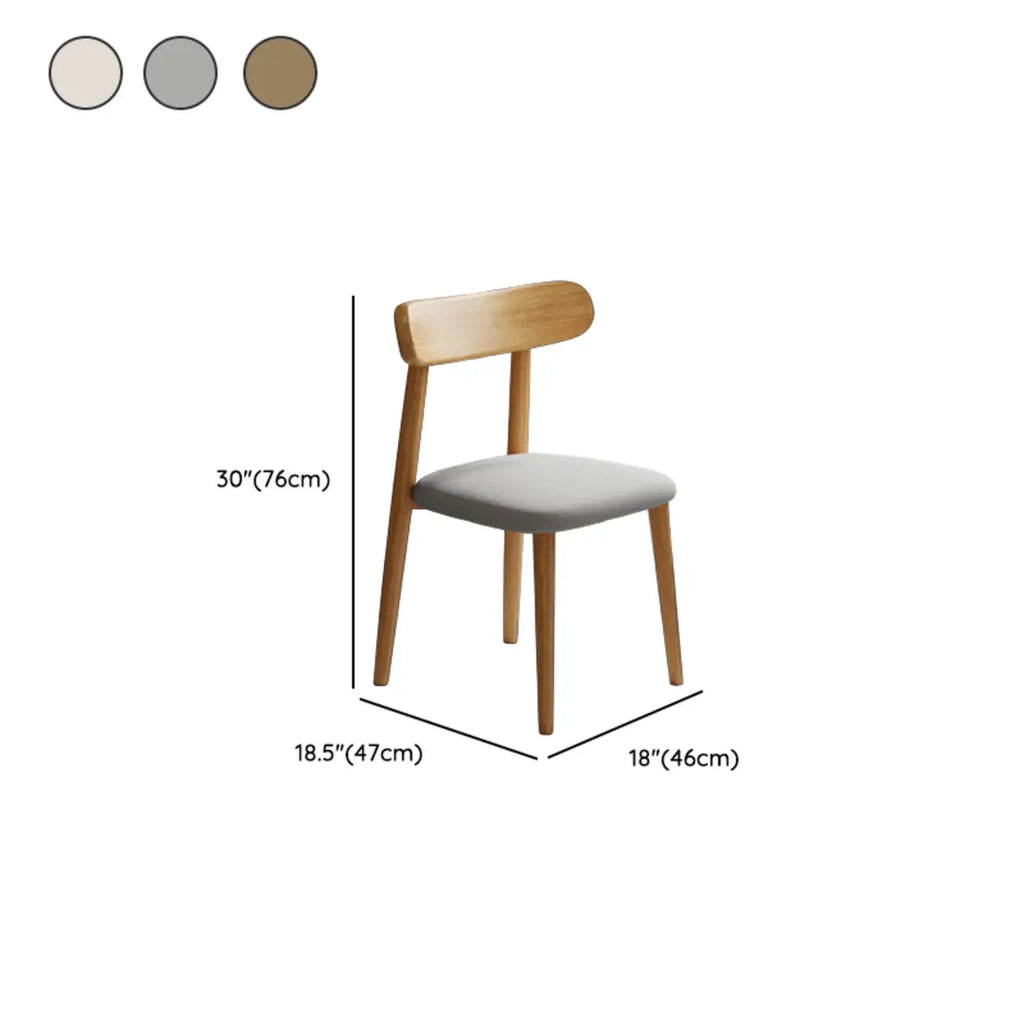 Chaise de salle à manger moderne en cuir sans accoudoirs et dossier bas