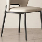 Chaise de salle à manger moderne en similicuir à dossier bas incurvé