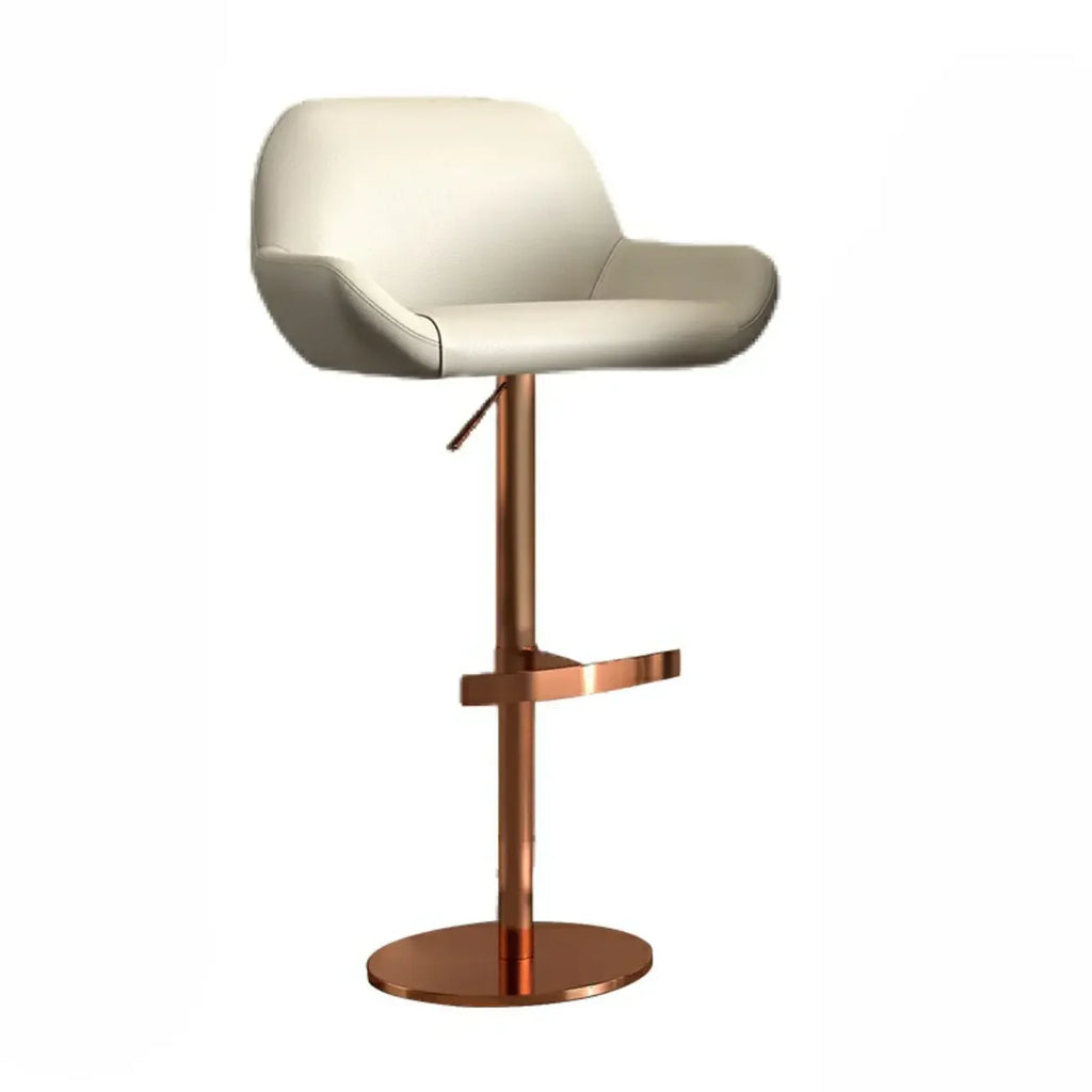 Tabourets de bar pivotants minimalistes en cuir avec dossier bas pour la cuisine