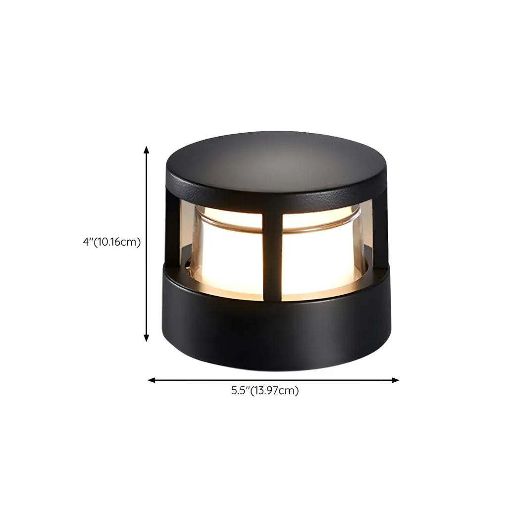 Lampe de poteau cylindrique en métal noir câblée