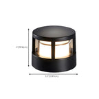 Lampe de poteau cylindrique en métal noir câblée